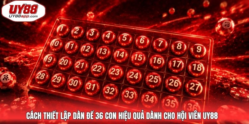Cách thiết lập dàn đề 36 con hiệu quả dành cho hội viên UY88